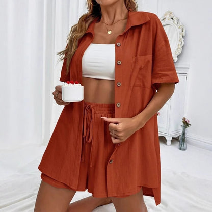 Women's Distressed Cardigan and Shorts Set