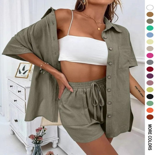 Women's Distressed Cardigan and Shorts Set